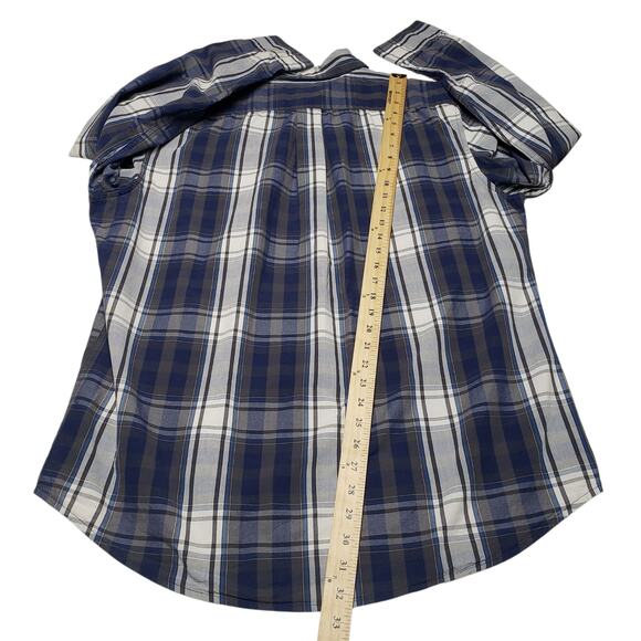 US Polo Assn Men’s XL Shirt Blue Gray Plaid Classic Fit Preppy Americana Vibe - Picture 8 of 10